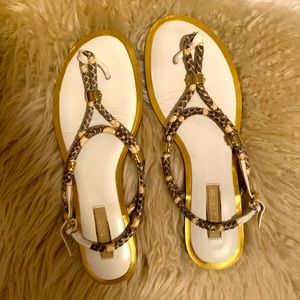 🐍MK Collection🐍 White Python Hartley Thong Sandles